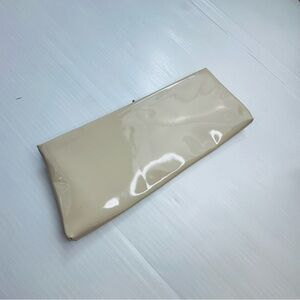 Vintage off white Glossy Clutch purse